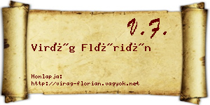 Virág Flórián névjegykártya