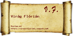 Virág Flórián névjegykártya